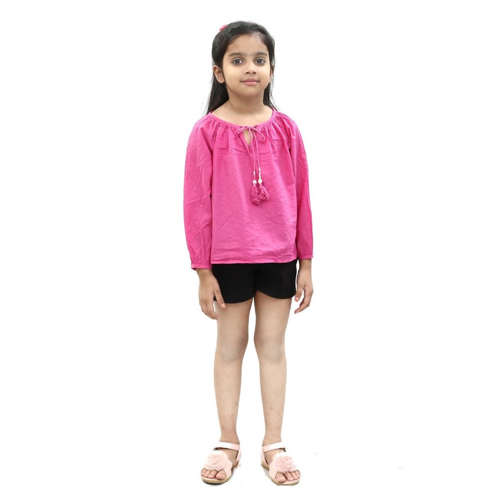 White Chocolate Kids Girls Solid Top Pink Cotton Easter 6-7 Year New